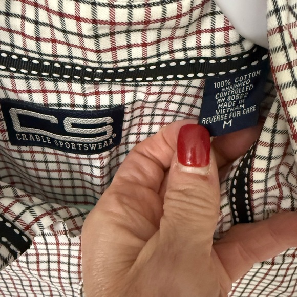 NC State Classic Checkered Button Down Shirt - Red and White by Crable - Picture 3 of 5